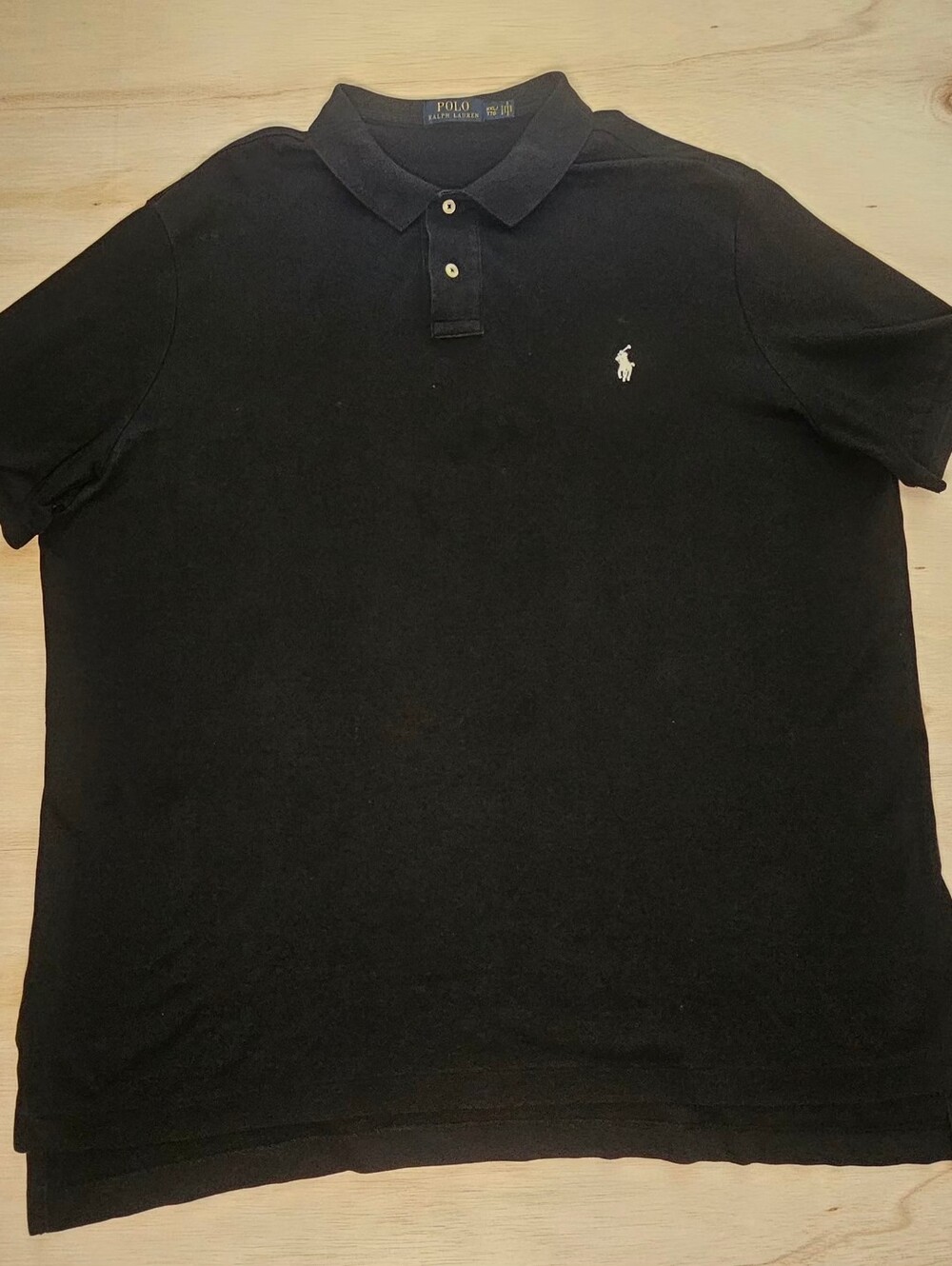 Polo Ralph Lauren Men's Black Short Sleeve Polo Shirt - Size 2X / XXL White Logo